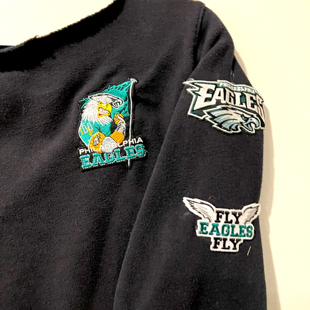 "One-of-a-Kind Vintage Upcycled Eagles Wide-Neck Sweatshirt"